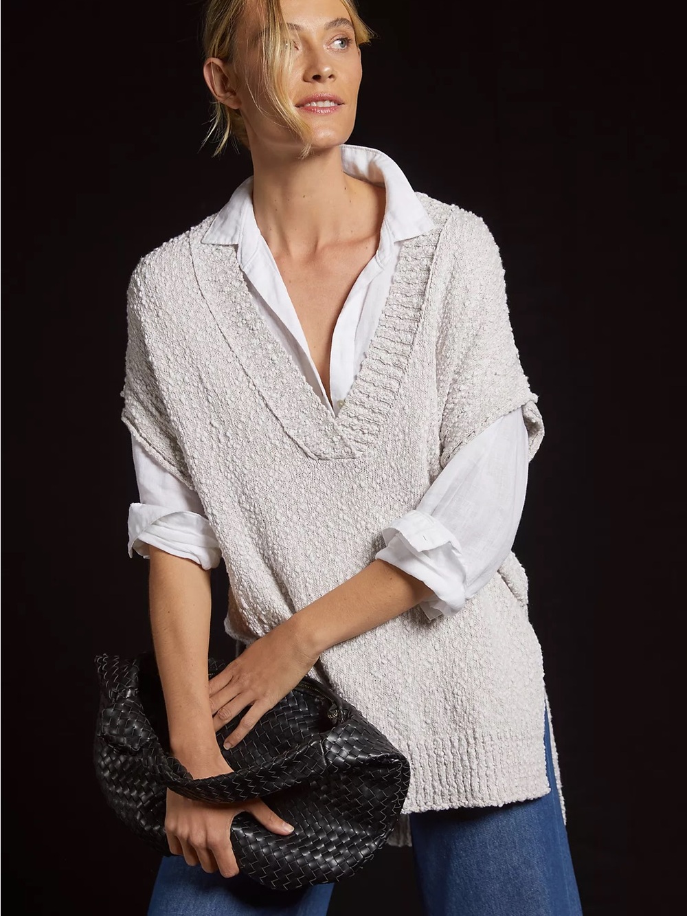 Anthropologie Pilcro Deep-V Layering Sweater Vest